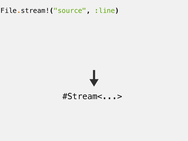 #Stream<...>
File.stream!("source", :line)
