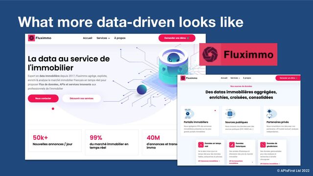 What more data-driven looks like
© APIsFirst Ltd 2022
