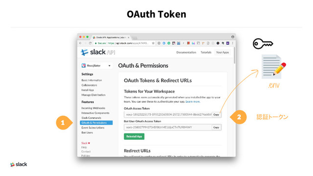 OAuth Token
1
2 認証トークン
.env
