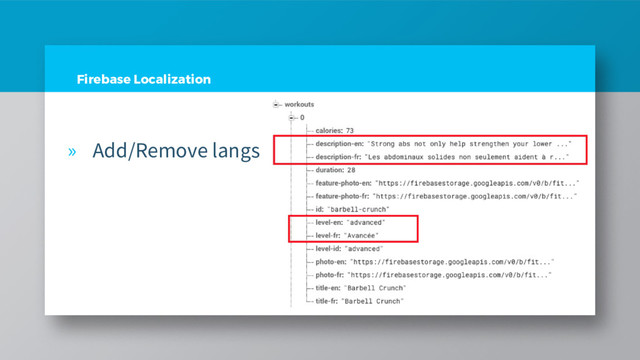 Firebase Localization
» Add/Remove langs
