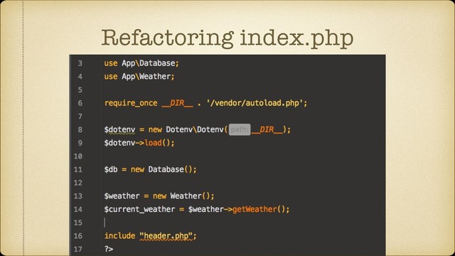 Refactoring index.php
