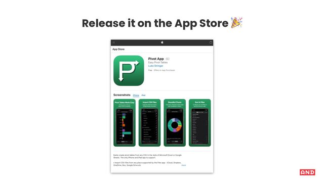 Release it on the App Store 4
