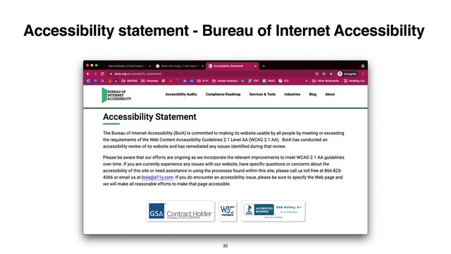 Accessibility statement - Bureau of Internet Accessibility
35
