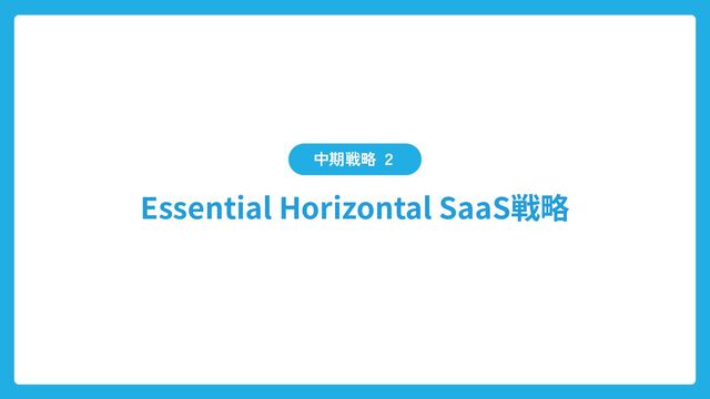 Essential Horizontal SaaS戦略
中期戦略 ２
