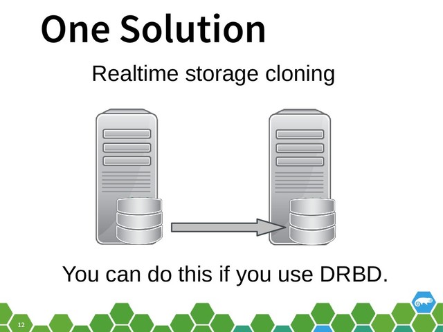 12
One Solution
Realtime storage cloning
You can do this if you use DRBD.
