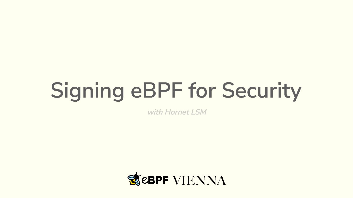 eBPF Signature with Hornet - Speaker Deck