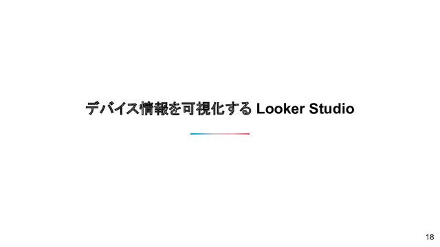 デバイス情報を可視化する Looker Studio
18
