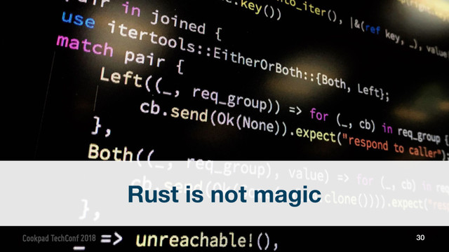 30
Rust is not magic
