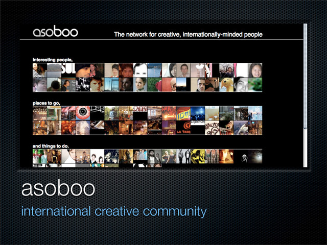 asoboo
international creative community
