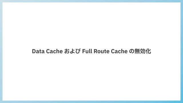 Data Cache および Full Route Cache の無効化
