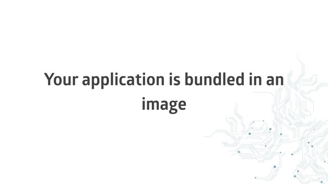 Your application is bundled in an
image
