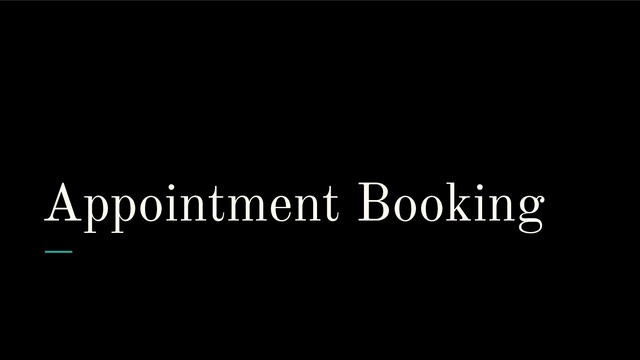 Appointment Booking
