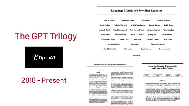 The GPT Trilogy
2018 - Present
