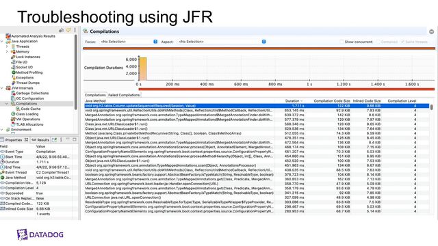 Troubleshooting using JFR
