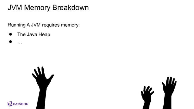 JVM Memory Breakdown
Running A JVM requires memory:
● The Java Heap
● …
