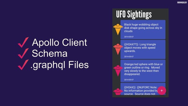 @BRWNGRLDEV
Apollo Client
Schema
.graphql Files
