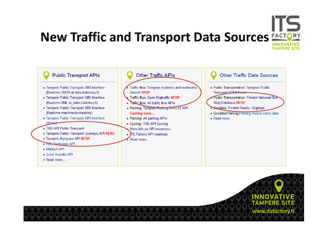New Traffic and Transport Data Sources
