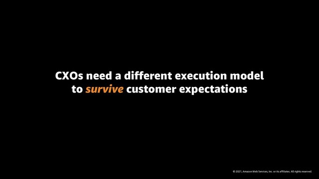 © 2021, Amazon Web Services, Inc. or its affiliates. All rights reserved.
CXOs need a different execution model
to survive customer expectations
