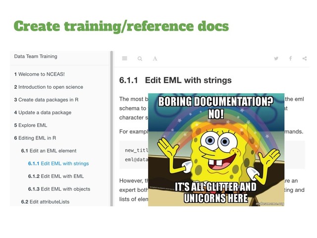 Create training/reference docs
