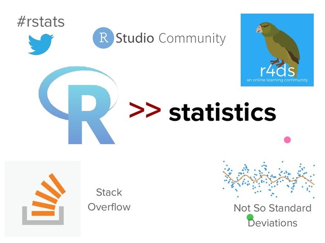 >> statistics
Not So Standard
Deviations
#rstats
Stack
Overflow
