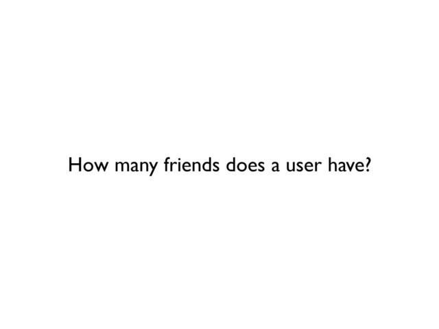 How many friends does a user have?

