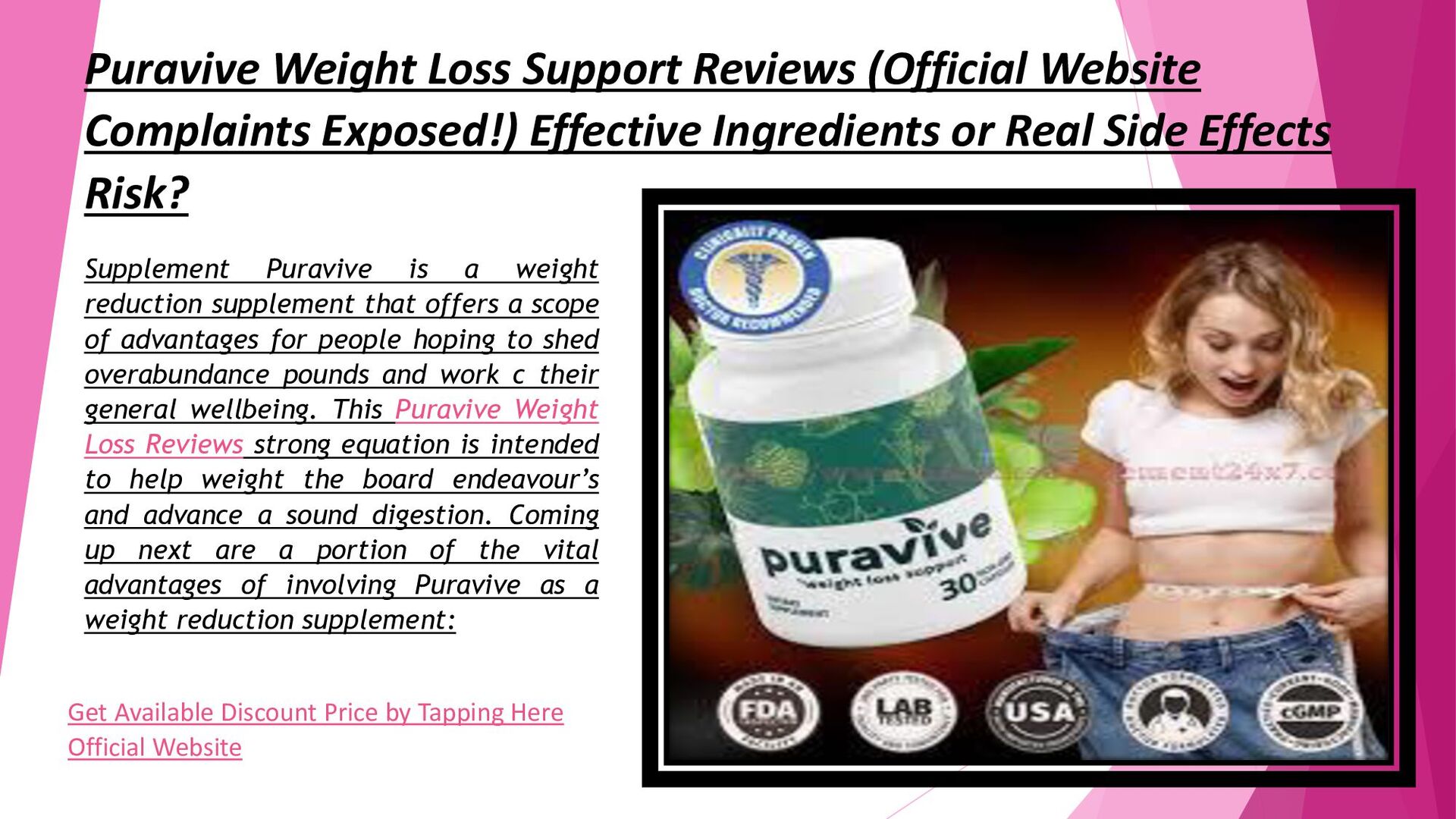 Puravive Weight Loss Support Reviews (Official Website Complaints ...