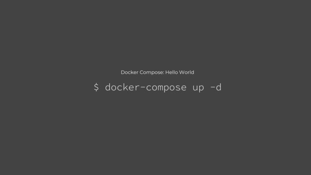 Docker Compose: Hello World
