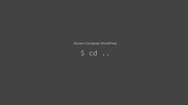 Docker Compose: WordPress

