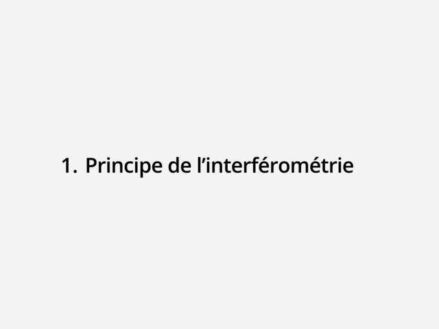  Principe de l’interférométrie
