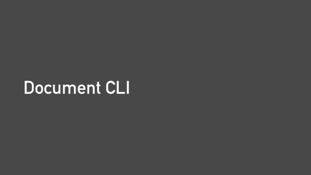Document CLI
