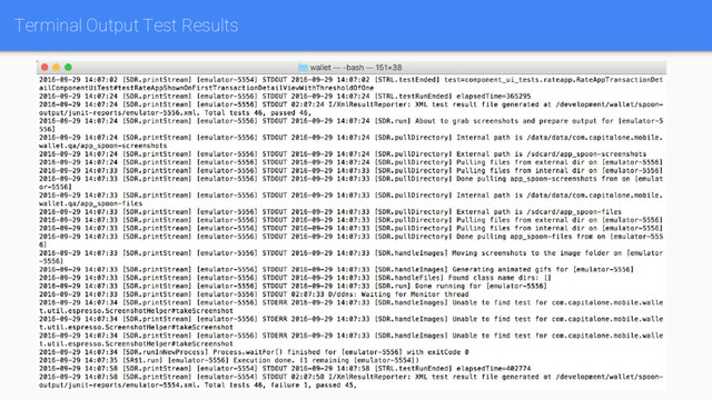 Terminal Output Test Results
