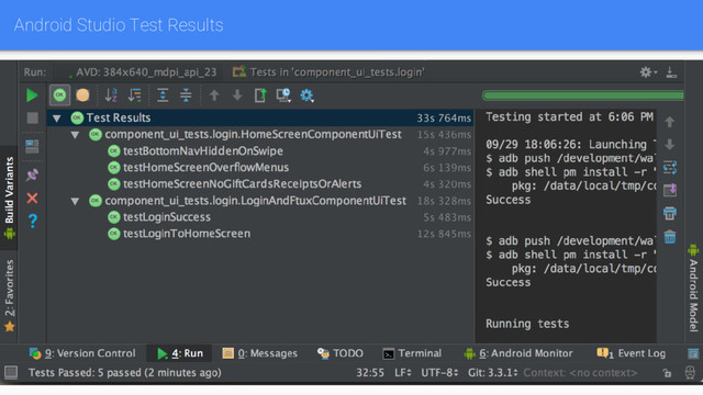Android Studio Test Results
