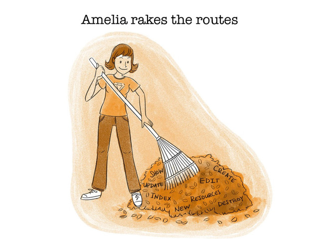 Amelia rakes the routes
