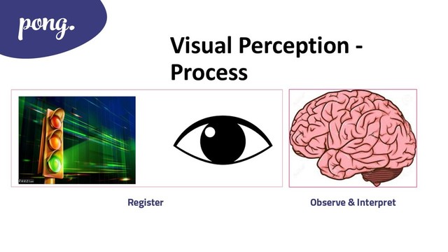 Visual Perception -
Process
Register Observe & Interpret
