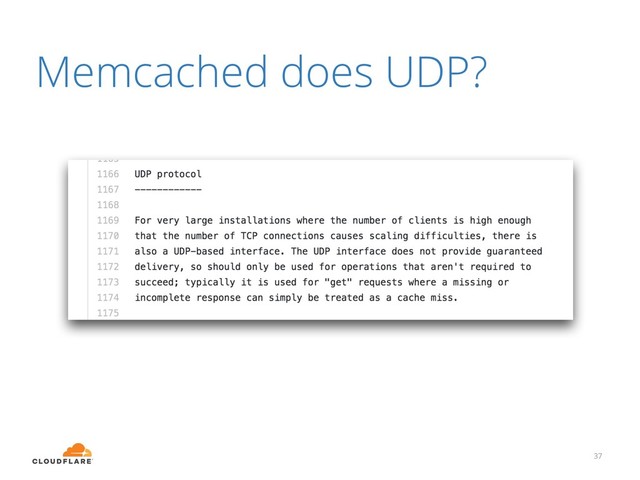 Memcached does UDP?
37
