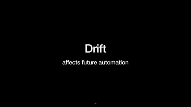 Drift


affects future automation
34

