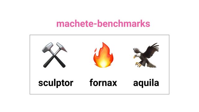 ⚒
sculptor
🔥
fornax
🦅
aquila
machete-benchmarks
