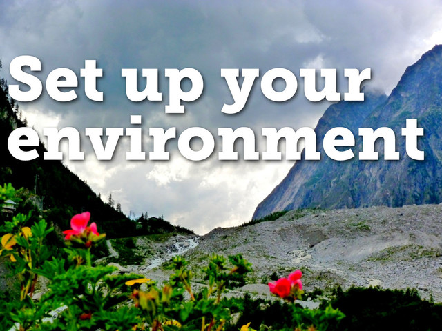 Set up your
environment

