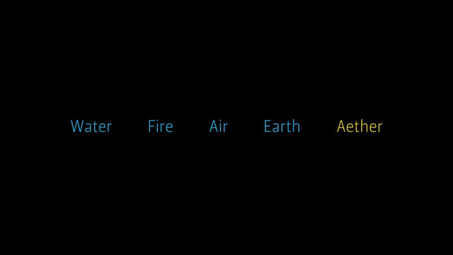 Earth
Air
Water Fire Aether
