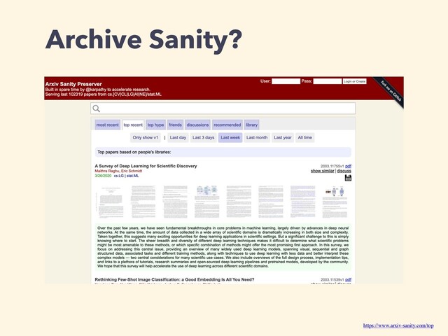 Archive Sanity?
https://www.arxiv-sanity.com/top

