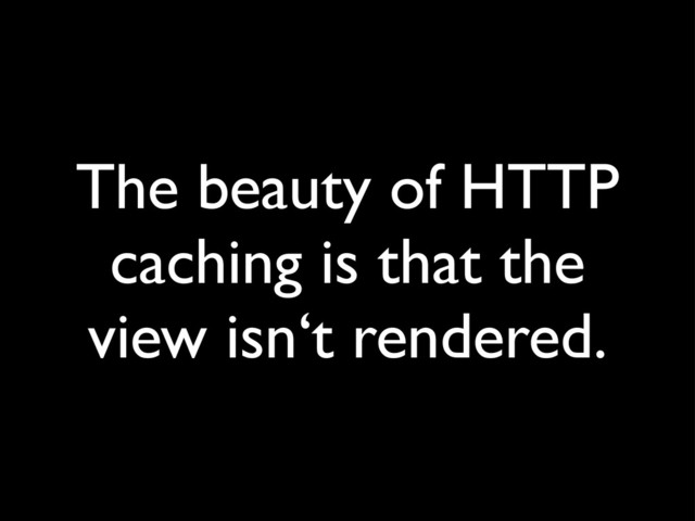 The beauty of HTTP
caching is that the
view isn‘t rendered.
