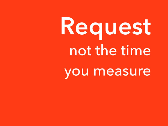not the time
you measure
Request
