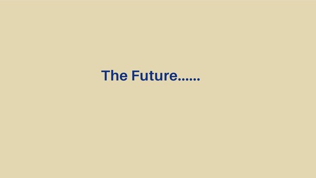 The Future......
