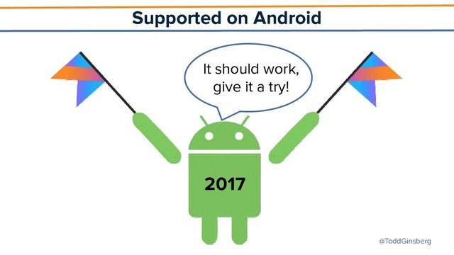 @ToddGinsberg
Supported on Android
2017
It should work,
give it a try!
