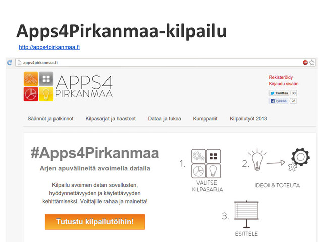 Apps4Pirkanmaa-kilpailu
http://apps4pirkanmaa.fi
