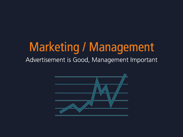 Marketing / Management
Advertisement is Good, Management Important
