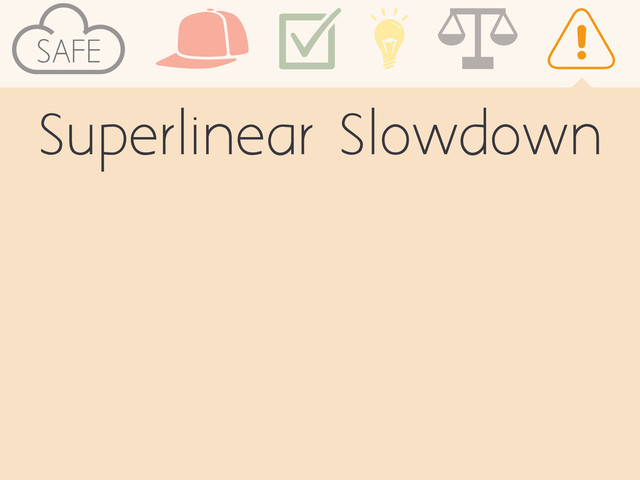 SAFE
Superlinear Slowdown
