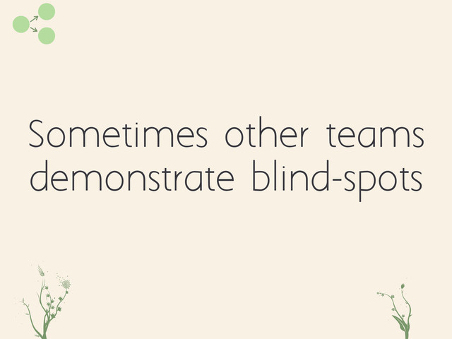 Sometimes other teams
demonstrate blind-spots
iocv hgt
