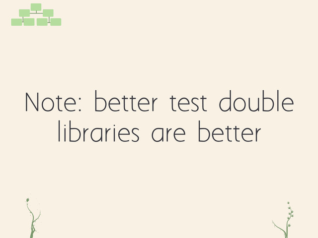 Note: better test double
libraries are better
gr cz
