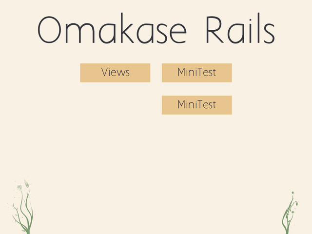 oeiz jdk
Omakase Rails
Views MiniTest
MiniTest
